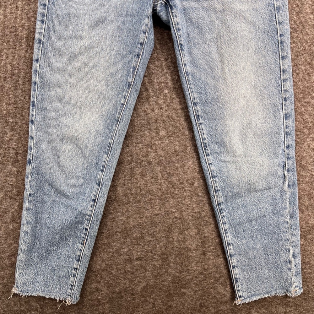 Garage Denim Mom Jeans Light Wash High‎ Rise Raw Hem Blue Size 3 Cropped - Picture 3 of 12